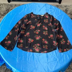 Floral Black Top